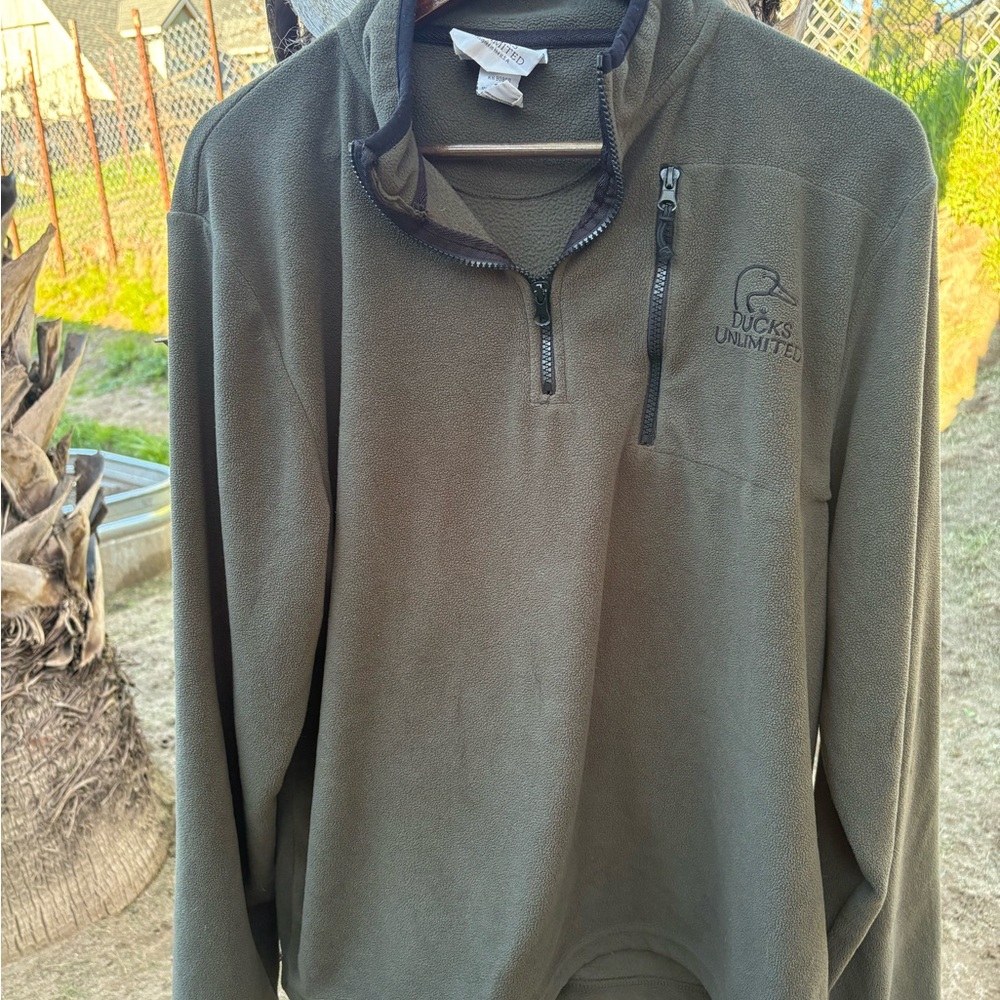 Ducks Unlimited Men's V-Neck Sweater - Olive Green